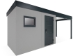 GARDEON® Gartenhaus mit Hörmann-Tür, Fenster und überdachtem Bereich